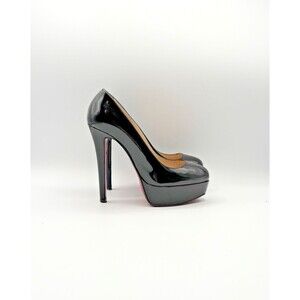 Christian Louboutin Bianca 140 Black Patent Leather Platform Heels Size EU 35.5